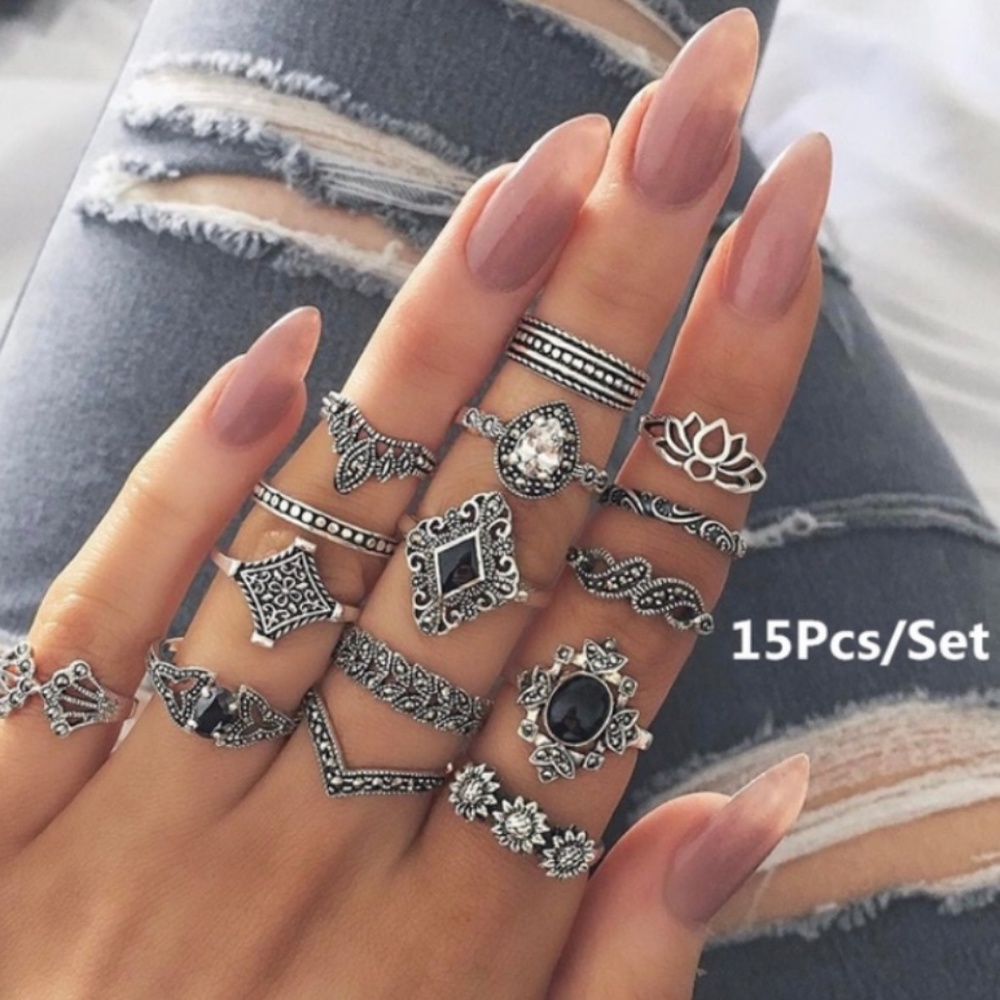 boho ring set